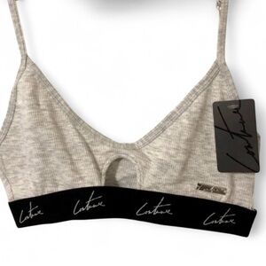 Gray and Black Women's Bralette